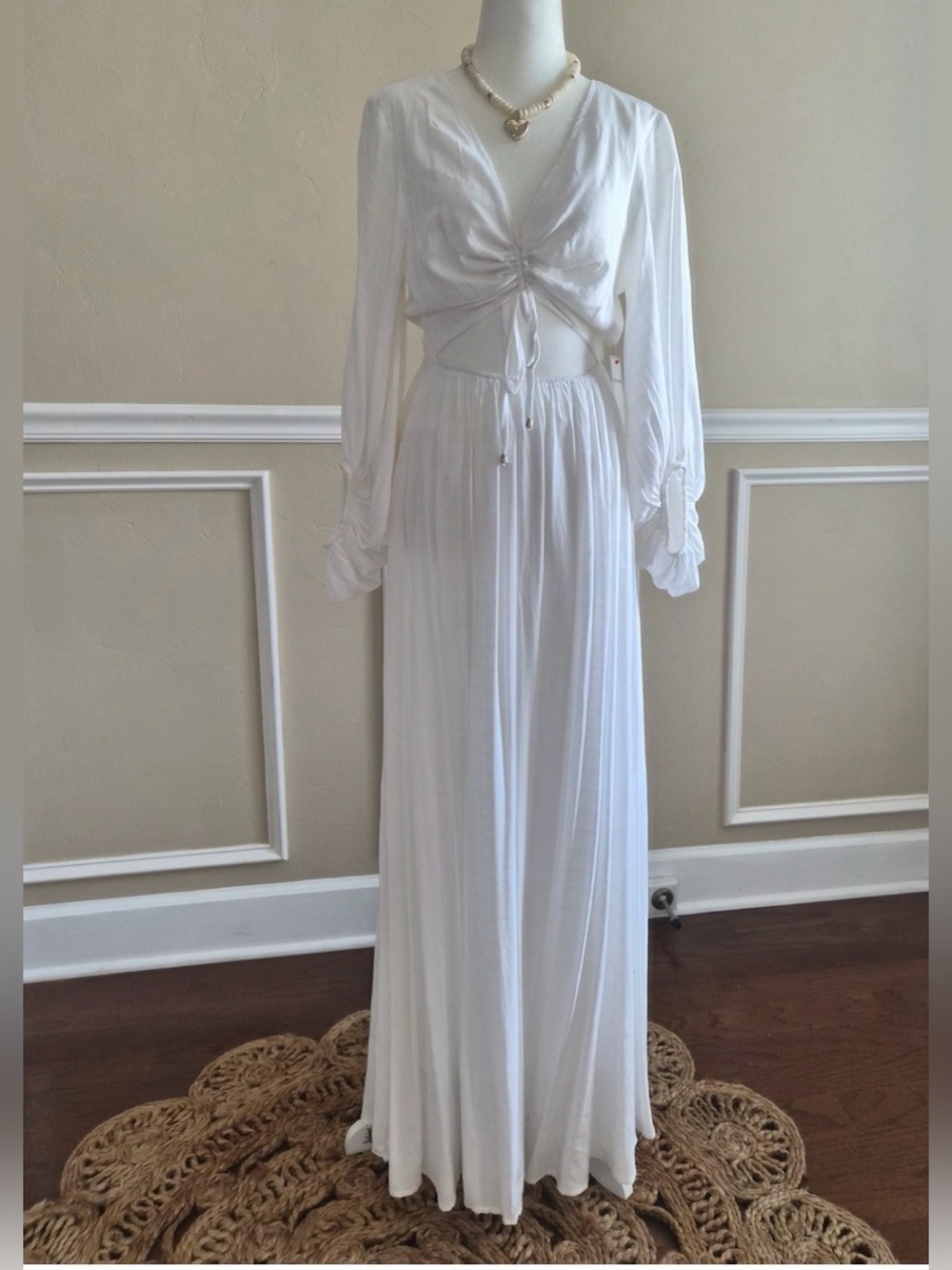 Bohemian white maxi dress